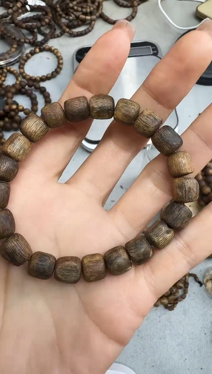 沉香手串12克张勺子随型沉水单圈多样性发一