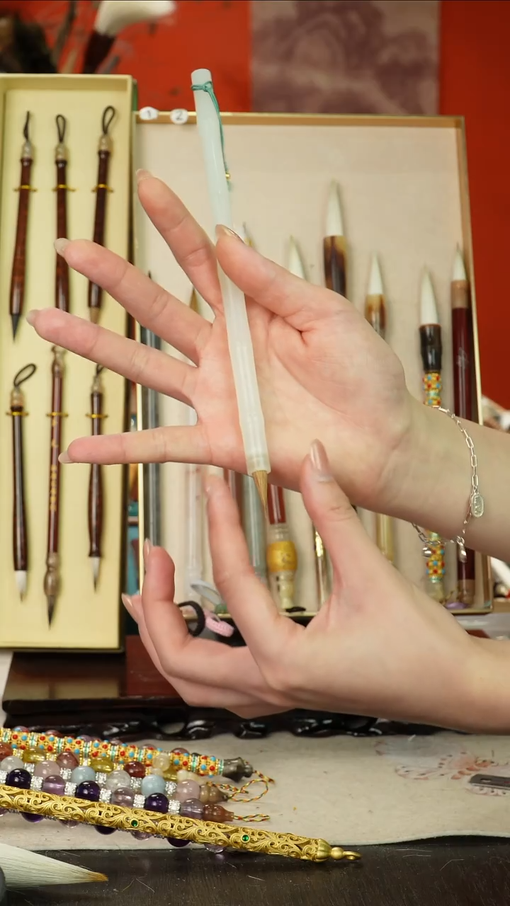 31号闪孤品高货毛笔链接 清水试笔 蘸墨不退