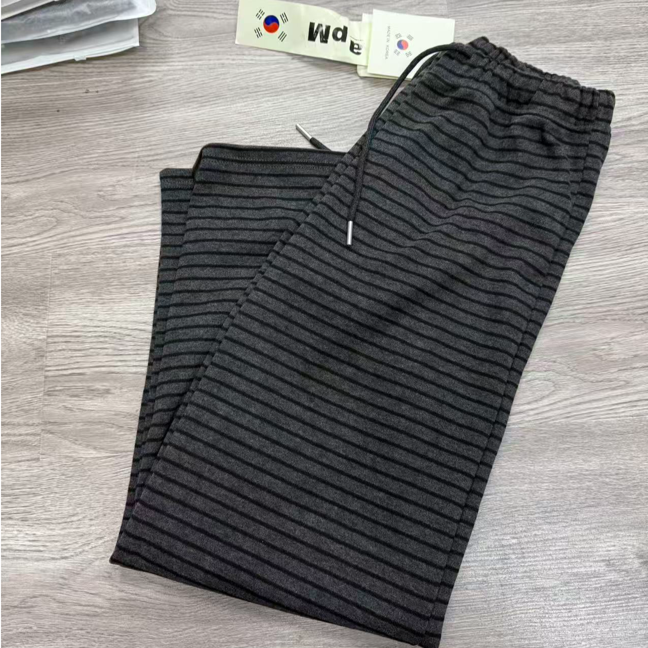 YD-韩系！条纹长裤25秋冬新款直筒裤休闲长裤女