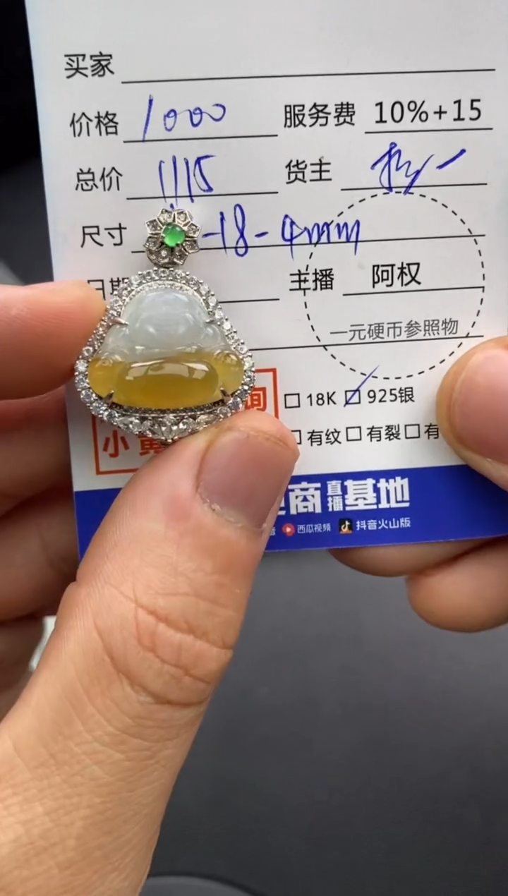 【闪购商品】翡翠颈饰银S925镶嵌寄售不退换