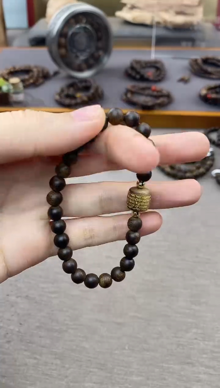 【闪购商品】沉香手串富森红土0.6+五条+配饰沉水单圈