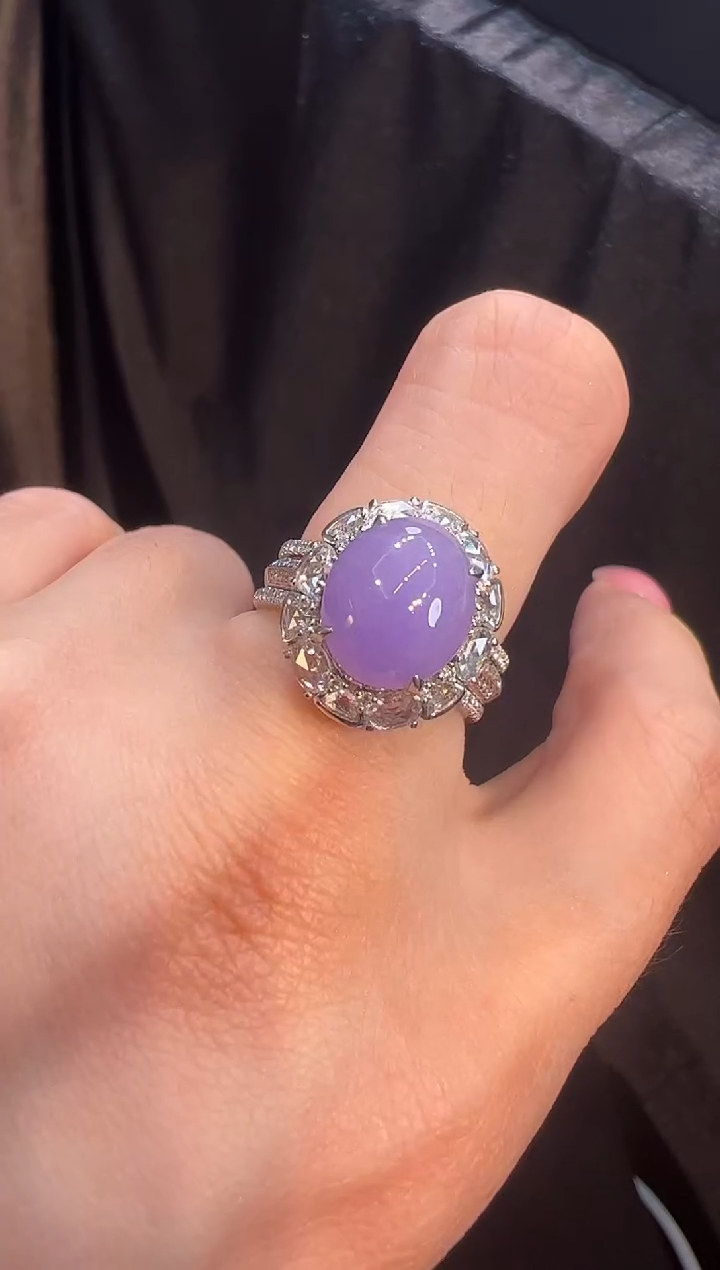 【闪购商品】翡翠戒指18K金镶嵌戒指