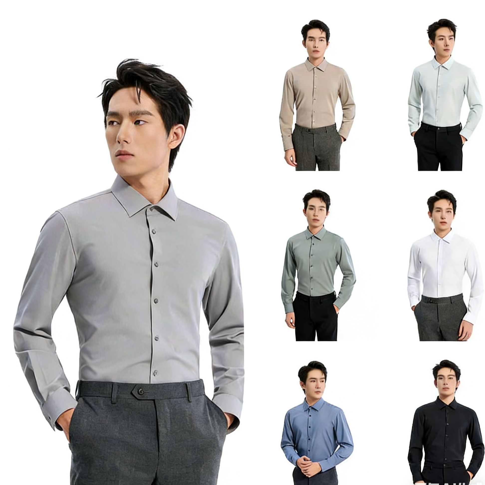 利郎正统衬衫品位商务男士衬衣长袖柔软舒适休闲春季时尚透气