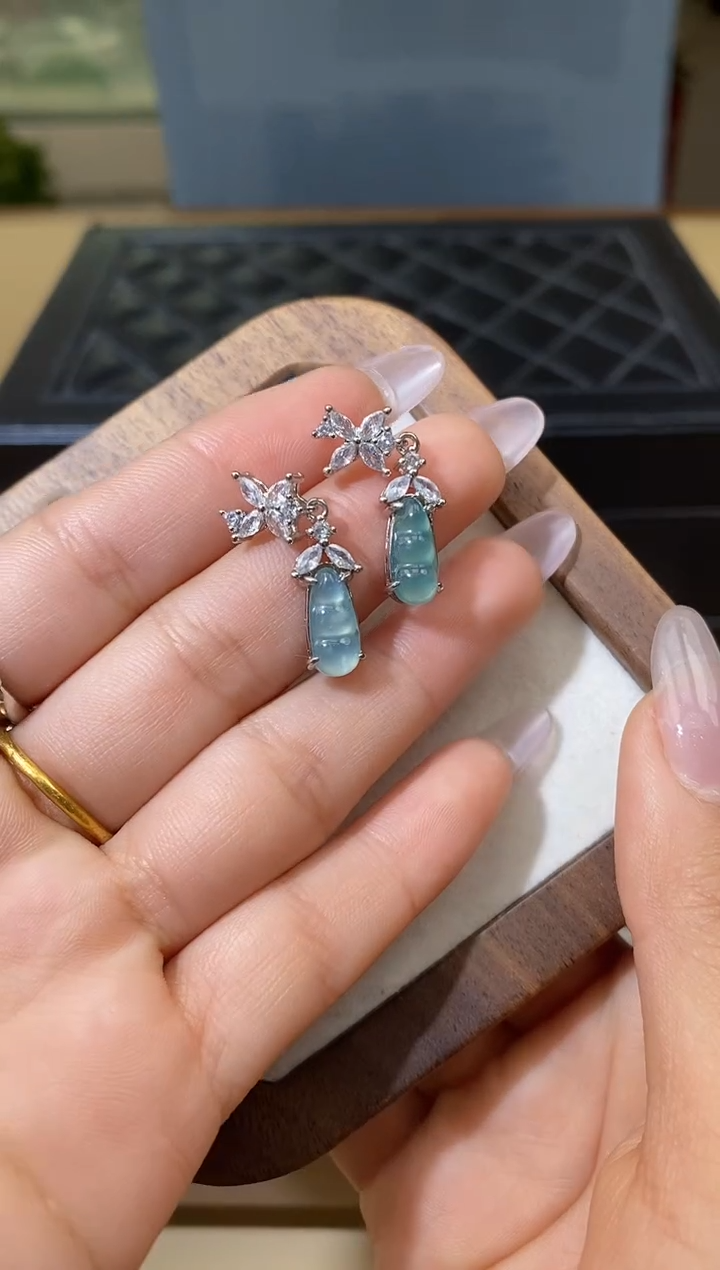 【闪购商品】翡翠耳饰未镶嵌天然A货翡翠（多样性发一） 