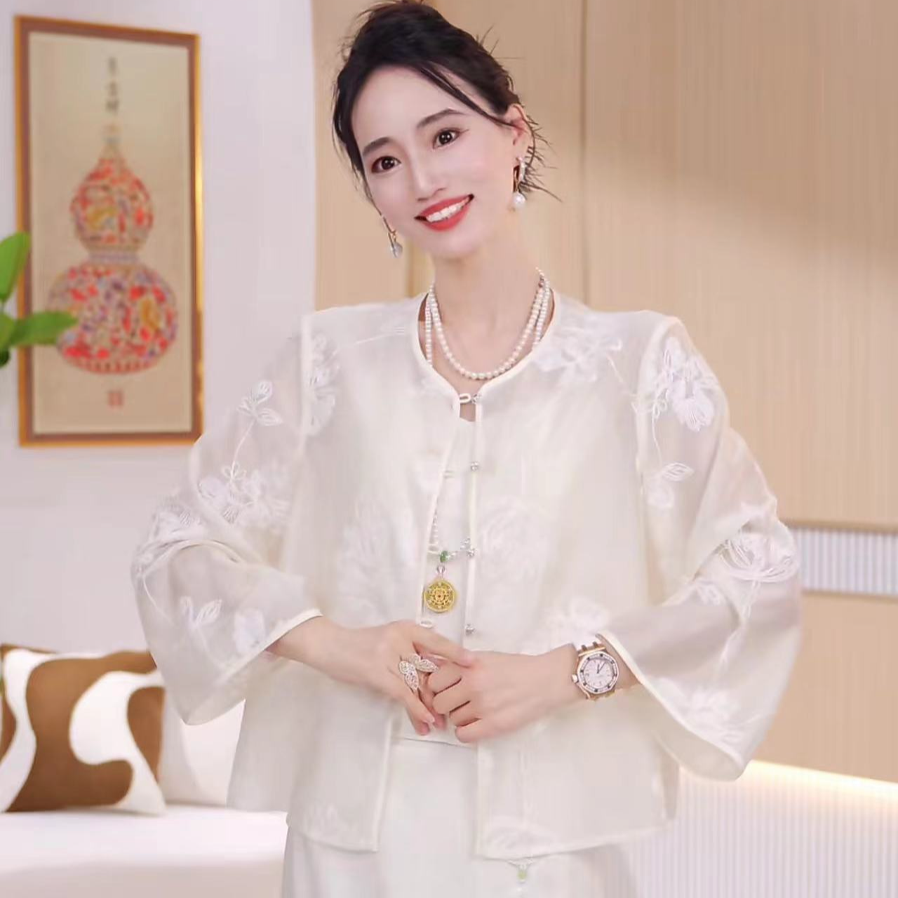 【SQ夏天】2025女爆款宽松透气冰凉感百搭上衣JX0035