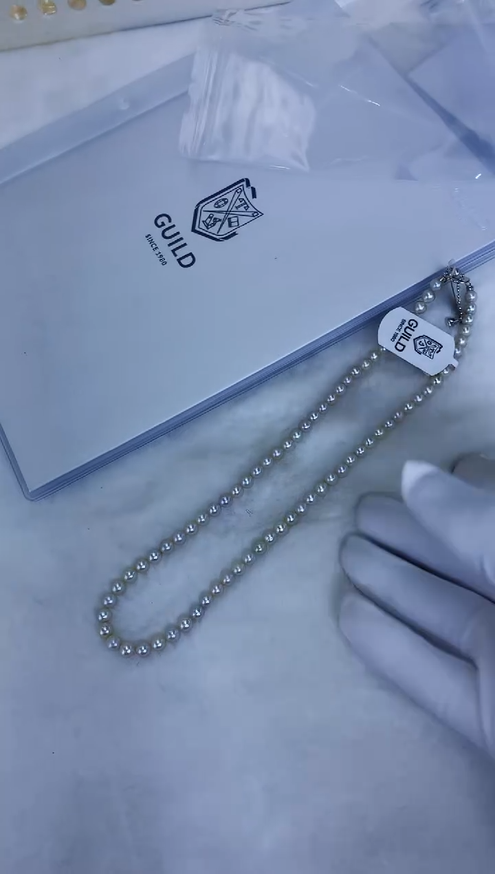 银S925镶嵌饰品海水珍珠5-6真多麻色满珠链·带吉尔德