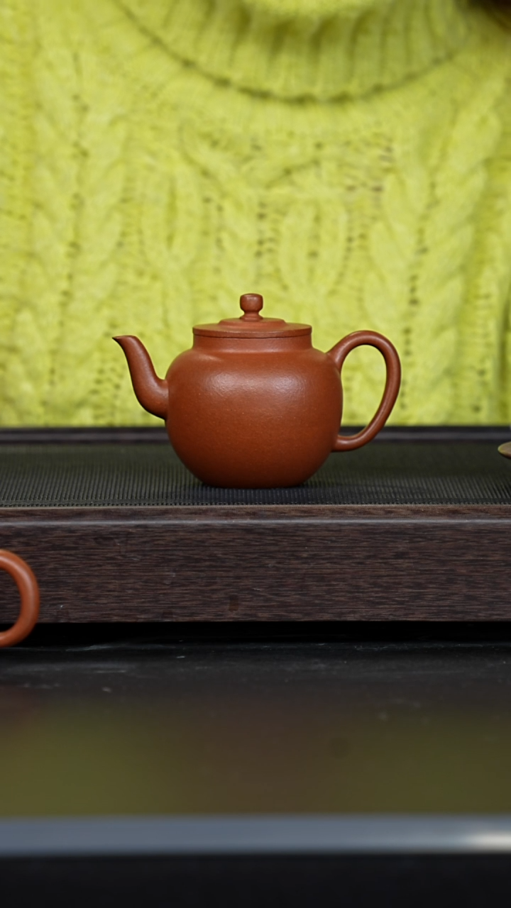 【闪购商品】紫砂茶壶大红泥笠帽莲子