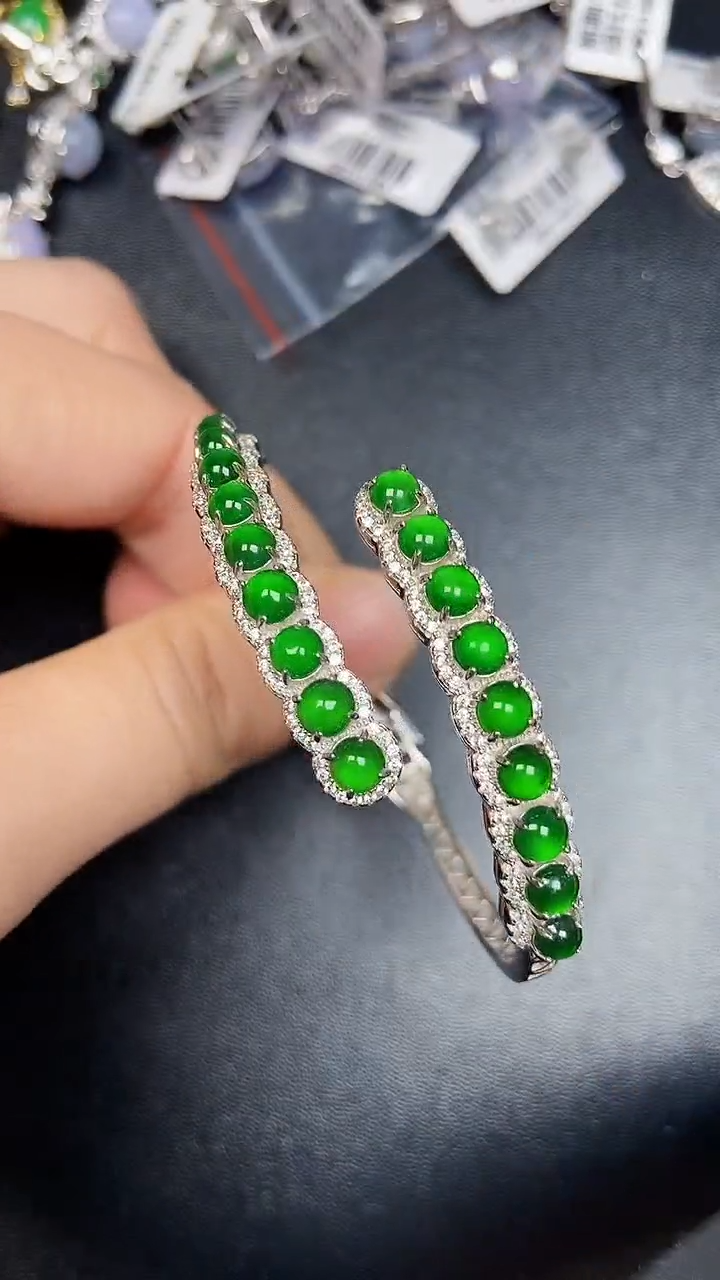 银S925镶嵌戒指翡翠3810