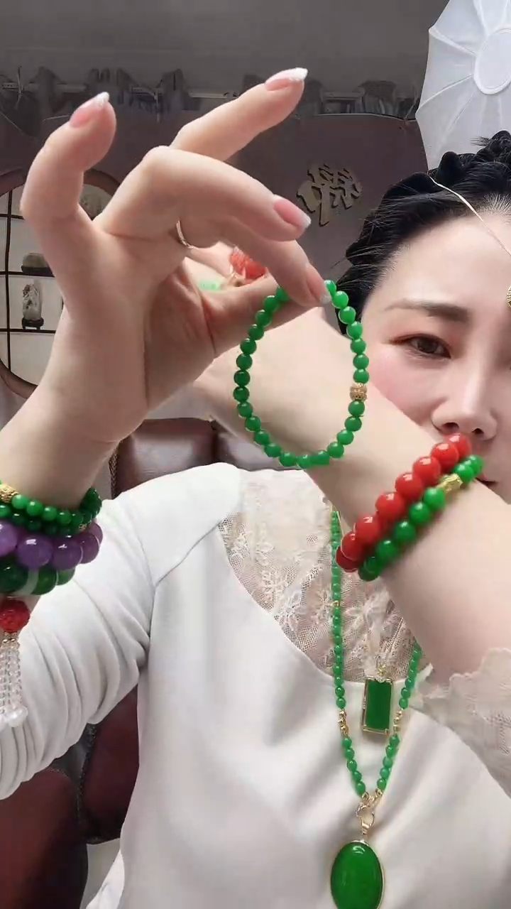 【闪购商品】翡翠手链14K金镶嵌061号