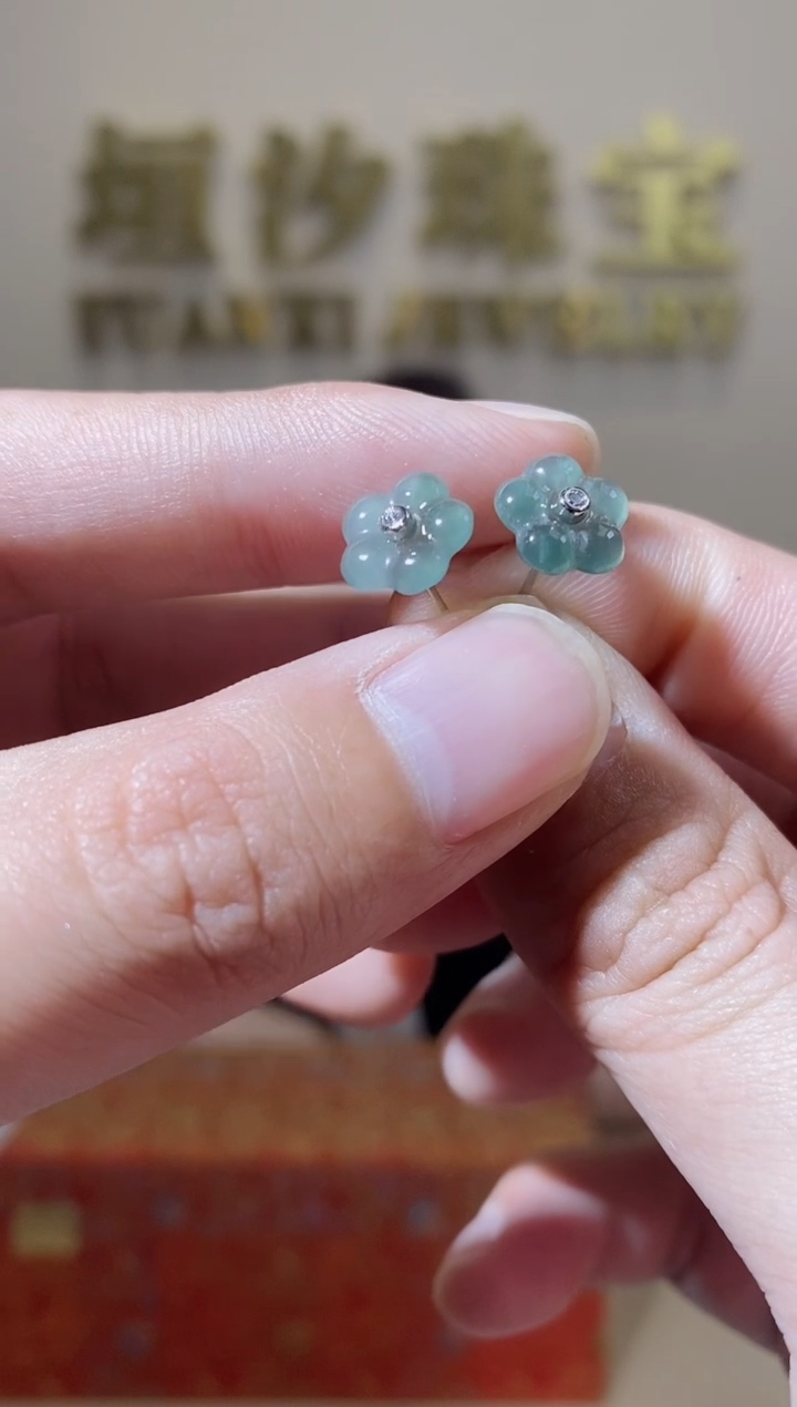 【闪购商品】翡翠颈饰合金天然A货翡翠耳钉（多样性发货） 