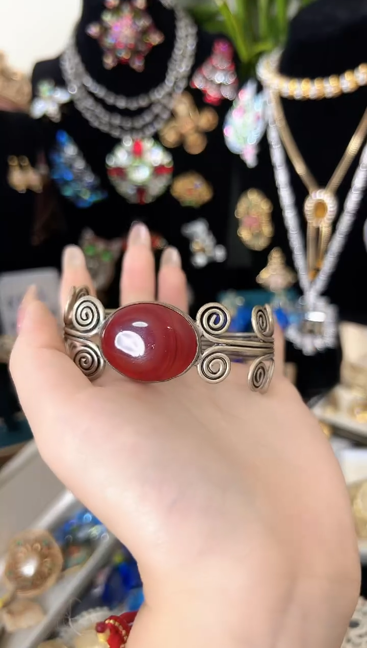 铜合金合成碳硅石854开口手镯