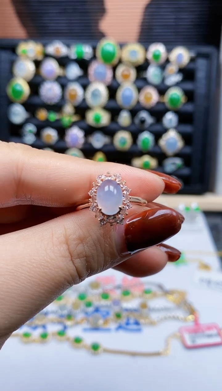 银S925镶嵌戒指翡翠217