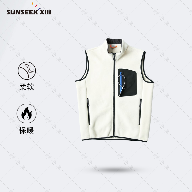 百搭舒适】双面燕麦绒内搭户外休闲立领弹力舒适保暖抓绒马甲2559