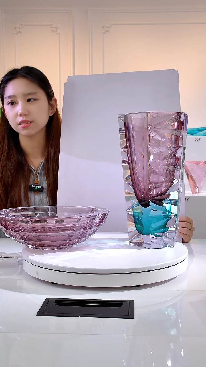 紫色果盘花器组合