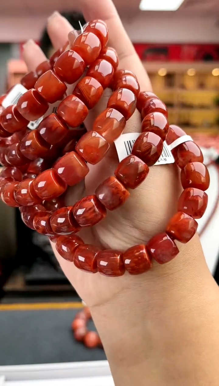 【闪购商品】南红玛瑙卡11火焰直切单圈-多样性发一件未镶嵌一件45