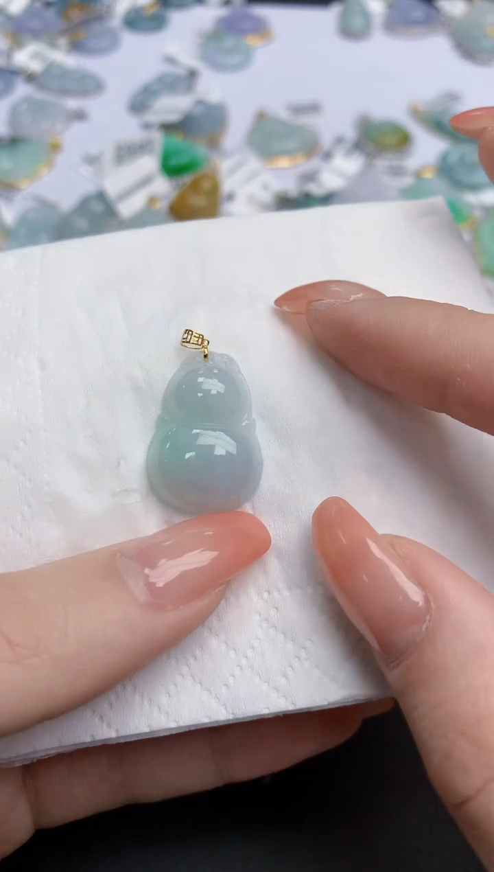 【闪购商品】翡翠颈饰18K金镶嵌天然缅甸翡翠A货