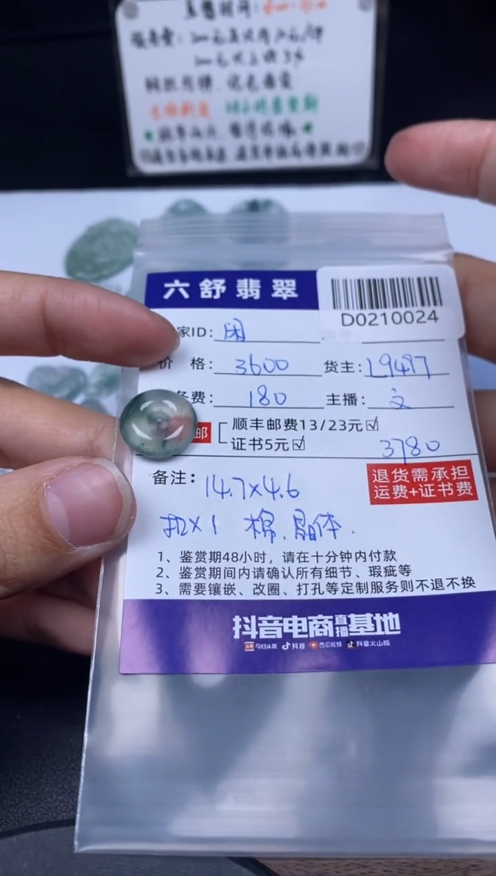 【闪购商品】翡翠吊坠(不含链)未镶嵌D0210024