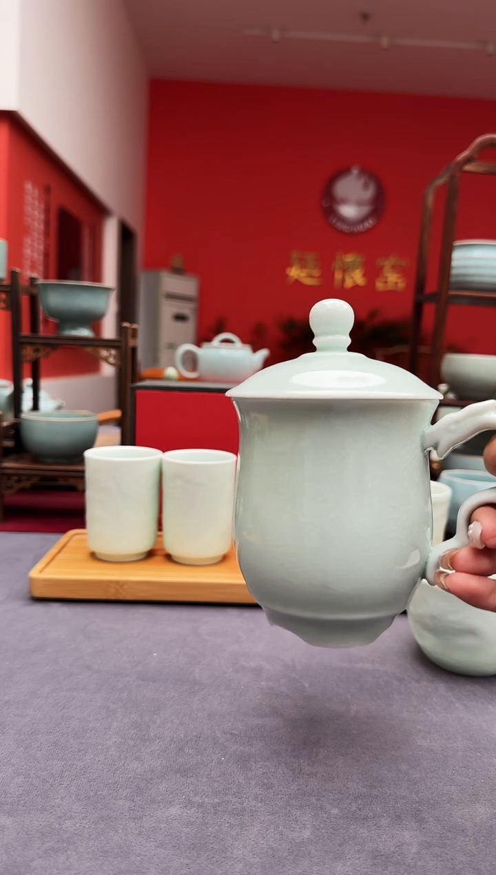 【闪购商品】郑州上合会议指定guo礼玉青釉龙头杯