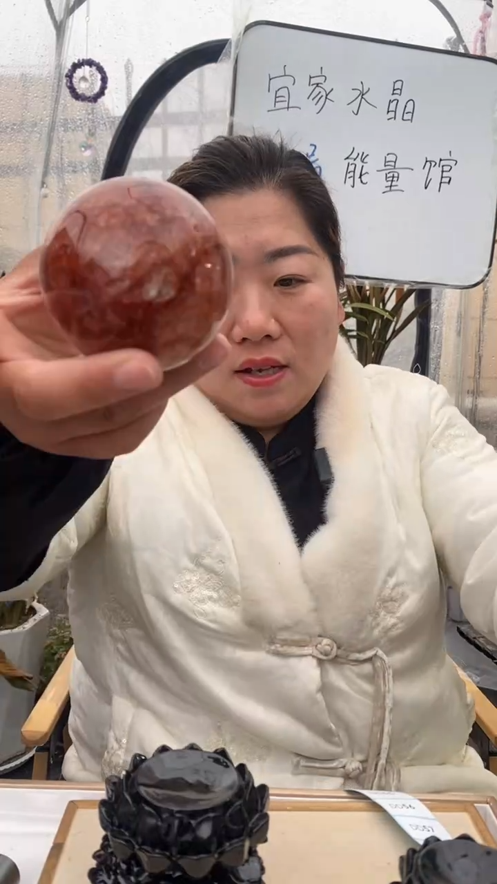 【闪购商品】水晶球未镶嵌红胶花球DD52