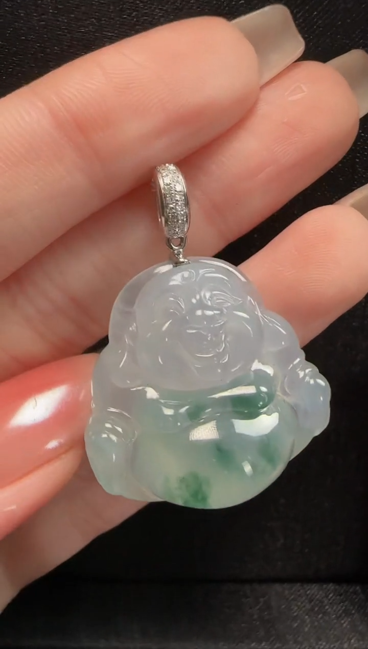 【闪购商品】翡翠颈饰18K金镶嵌157玉佛一个