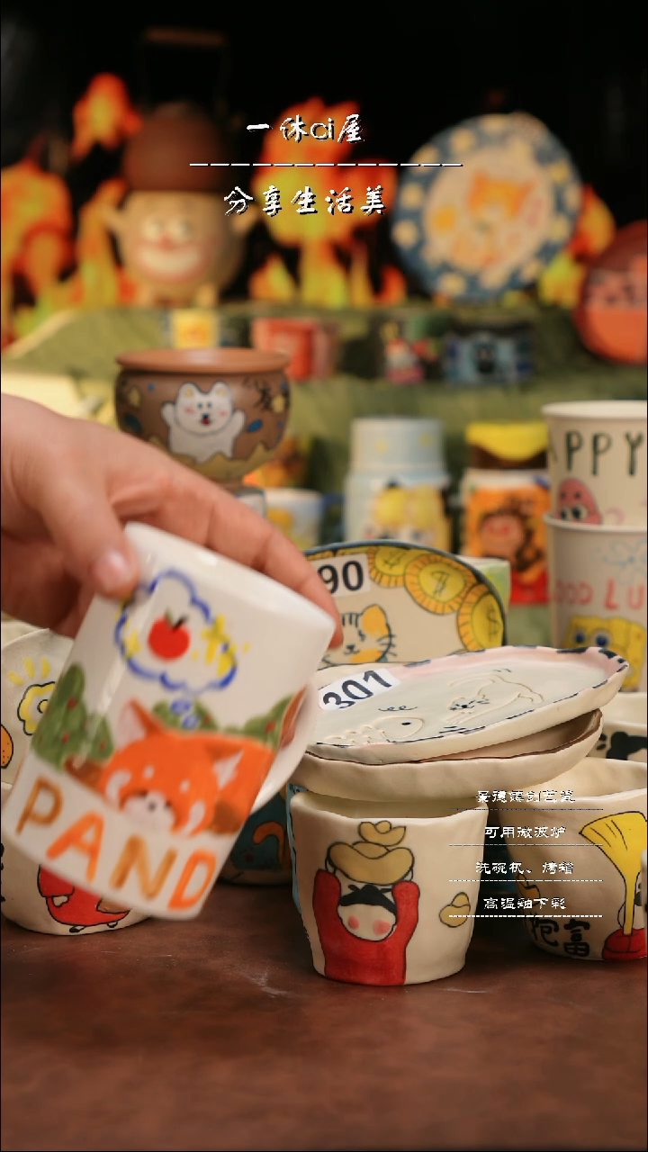 【闪购商品】杯子亲工手绘陶瓷-