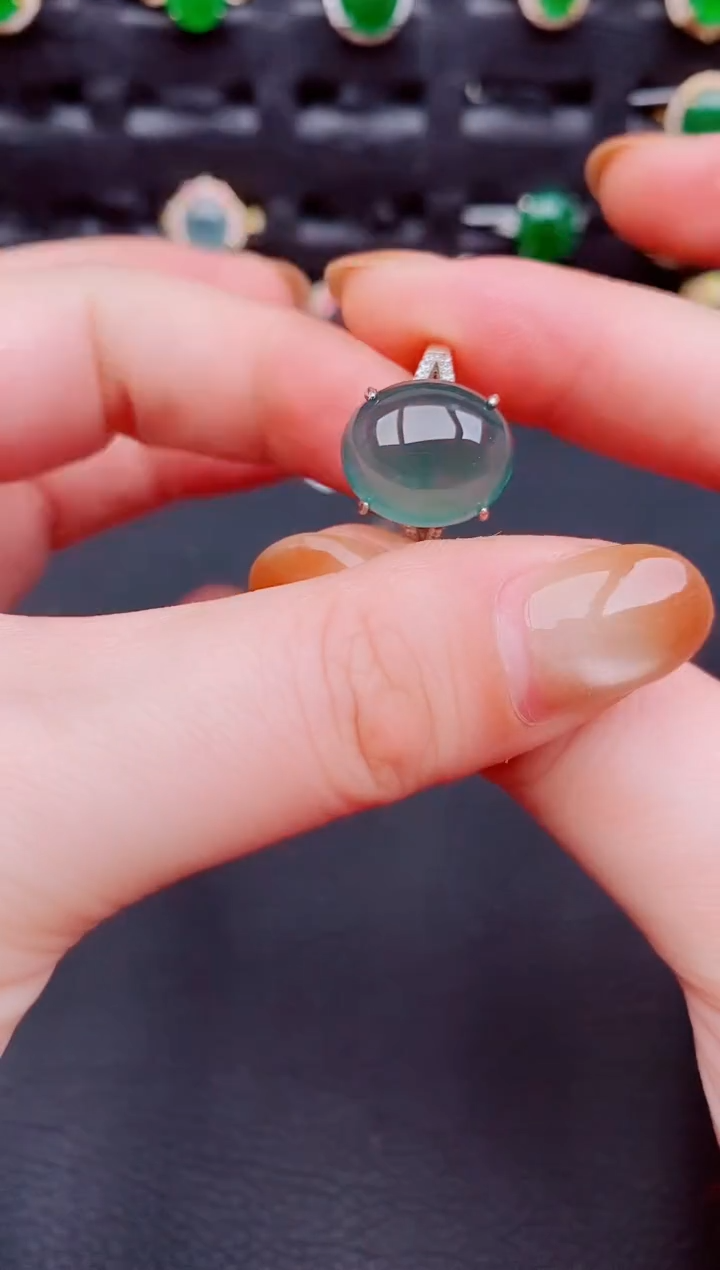 【闪购商品】翡翠戒指银S925镶嵌天然a货翡翠179