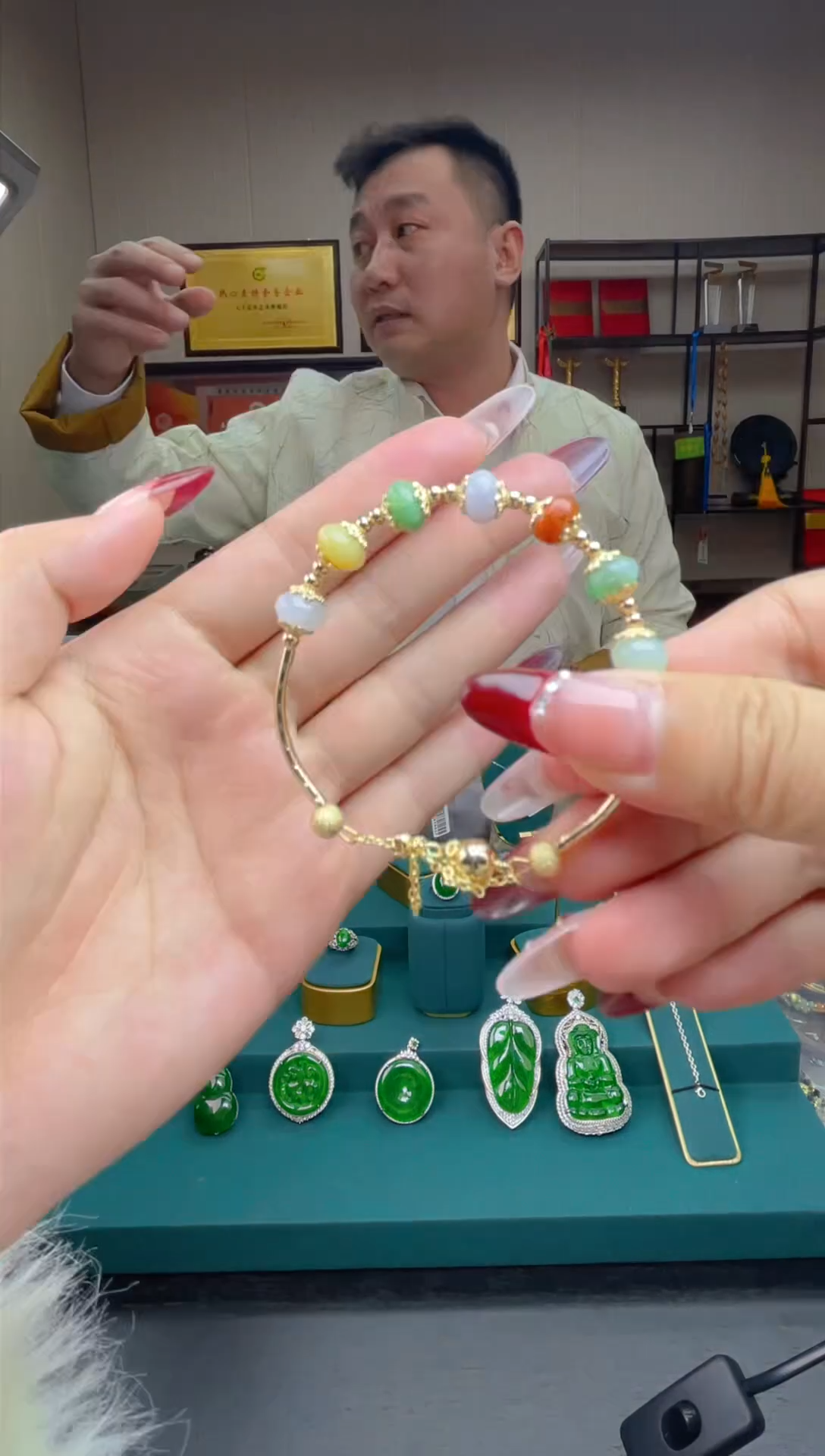 【闪购商品】翡翠手链银S925镶嵌天然A货翡翠多样性发一