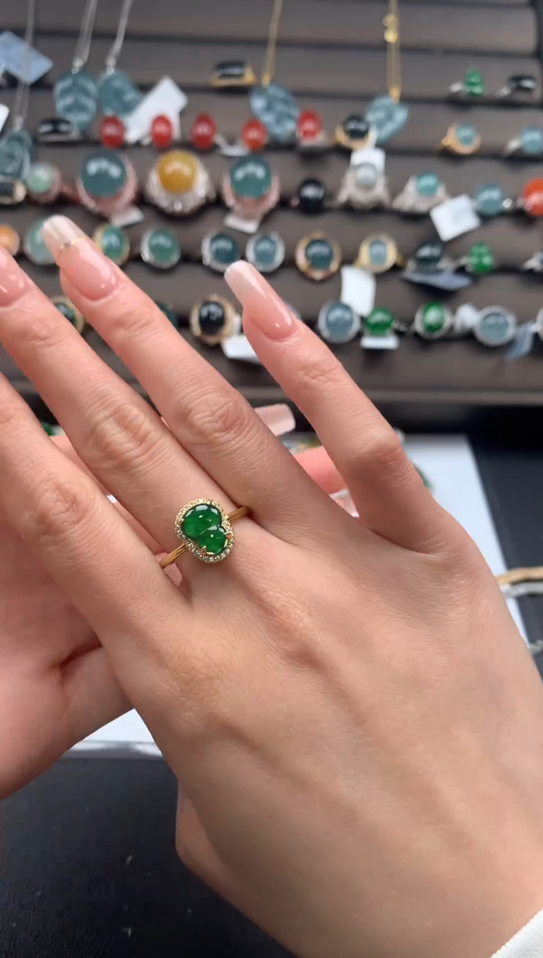 【闪购商品】翡翠戒指银S925镶嵌3213213123