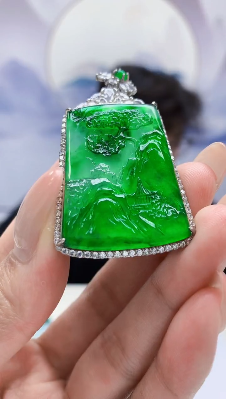 定制翡翠未镶嵌4688MM-jj挂件172