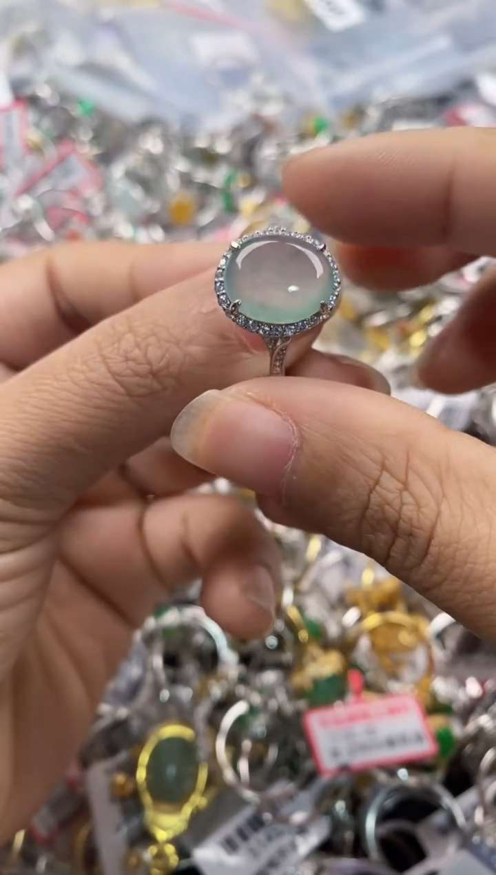银S925镶嵌戒指翡翠444                 7