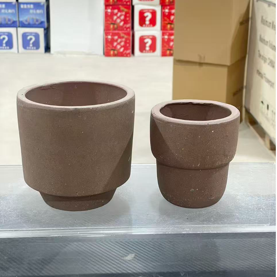匣钵13口径咖啡色+随身杯10口径咖啡色，两件套花盆