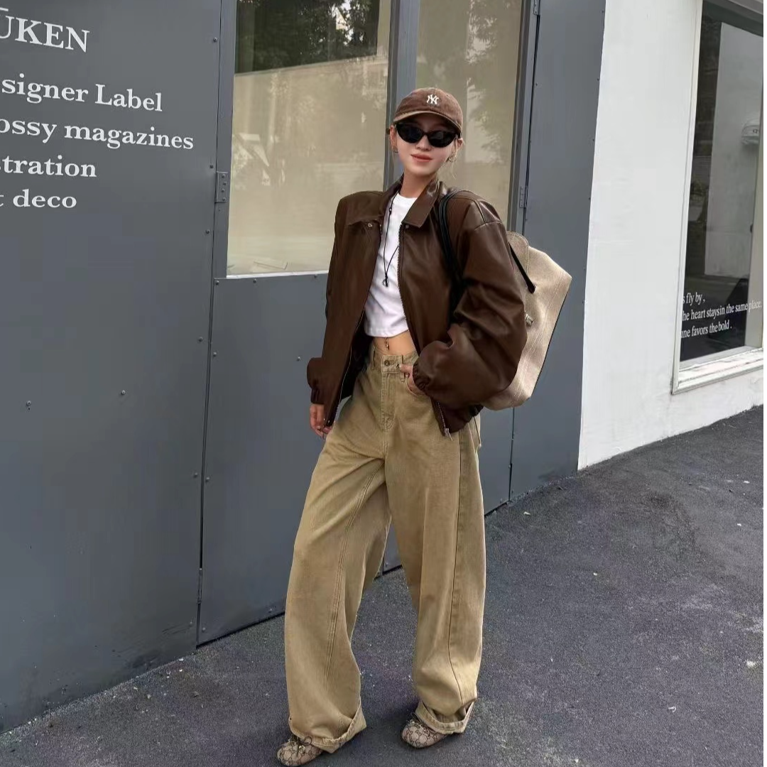 【宠儿财神韩版复古极简时尚百搭皮衣】