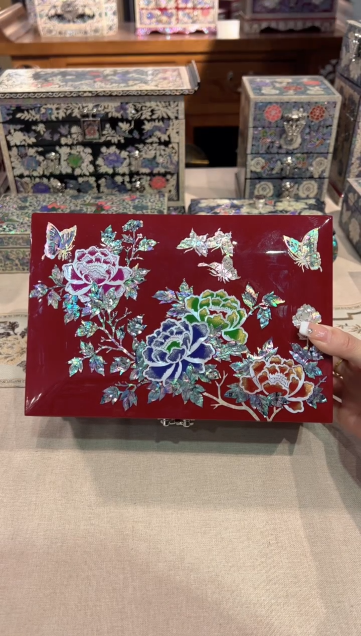 【闪购商品】按扣双层绒布底·弘贝雅螺钿漆器文化馆