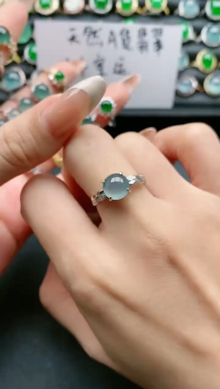 【闪购商品】翡翠戒指银S925镶嵌111111