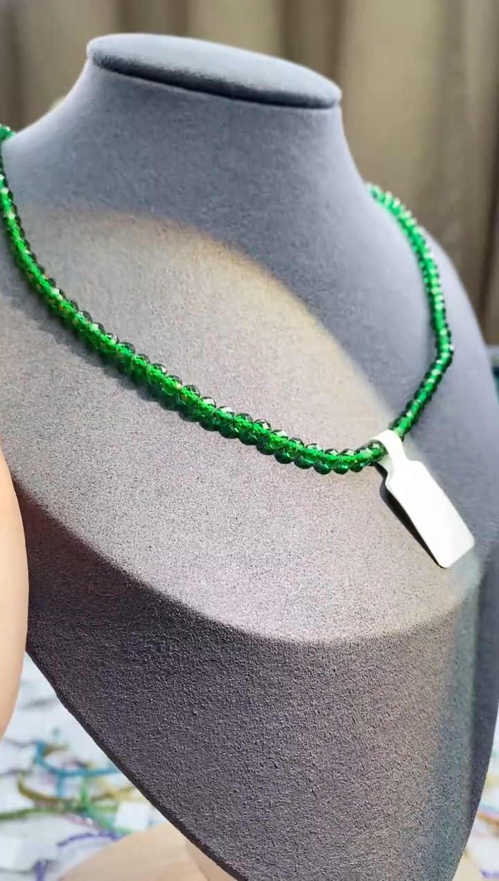 【闪购商品】透辉石项链银S925镶嵌诗颜甄选珠宝SYZB34