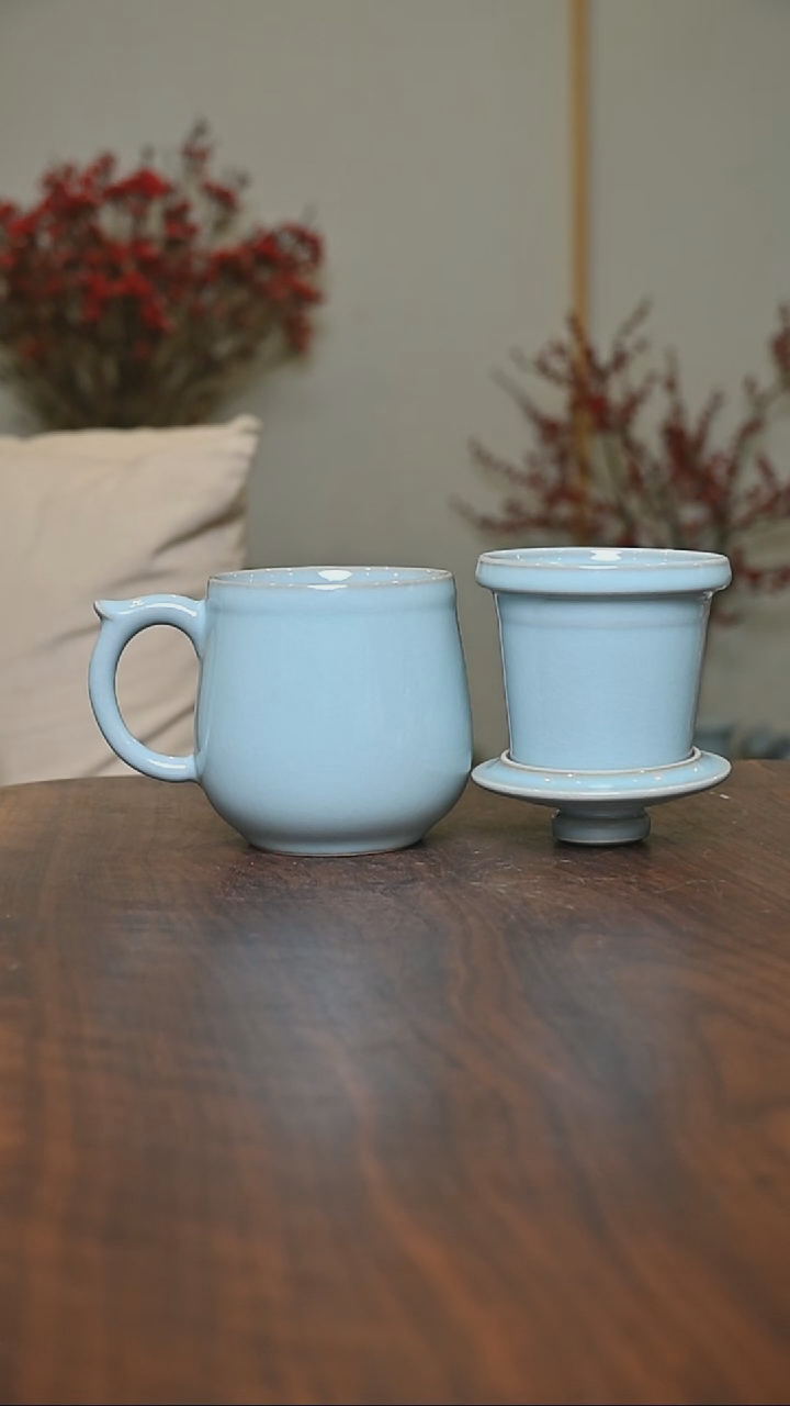 【闪购商品】其他茶水分离杯微瑕天青釉 无款