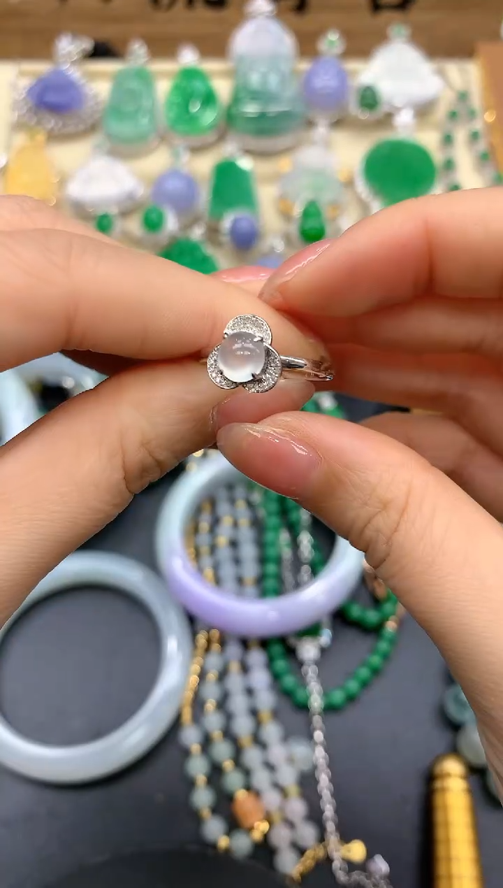 【闪购商品】翡翠戒指18K金镶嵌348-中国好珍宝