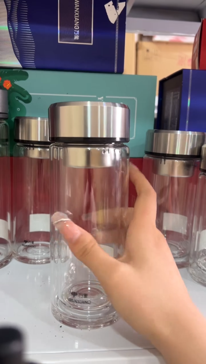 【闪购商品】万象双层340ml高硼硅茶杯