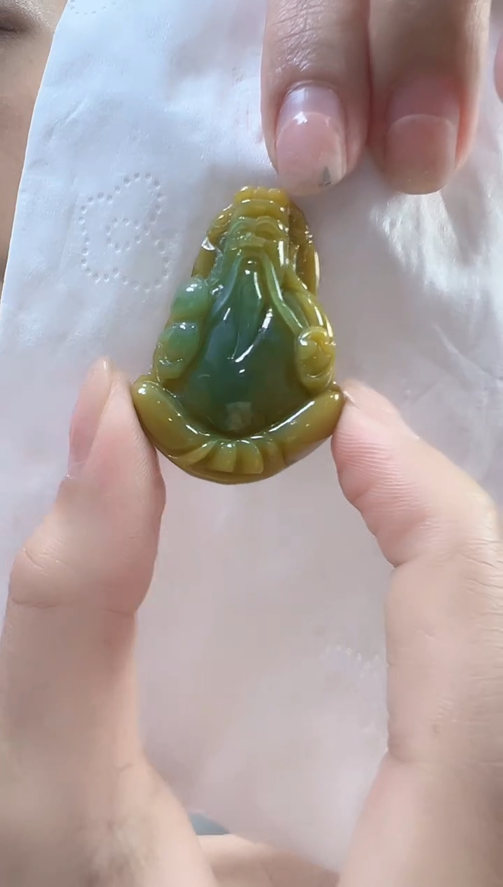 【闪购商品】翡翠颈饰未镶嵌孤品财神宽4高28厚9