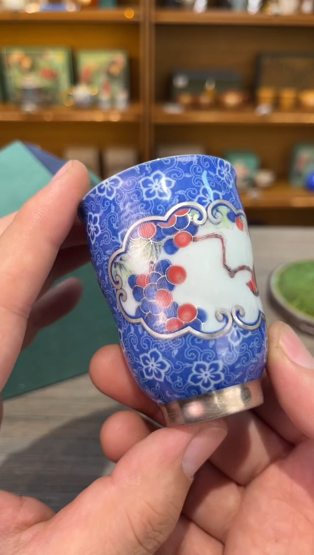 【闪购商品】何蓝高白葫芦杯茶具茶具