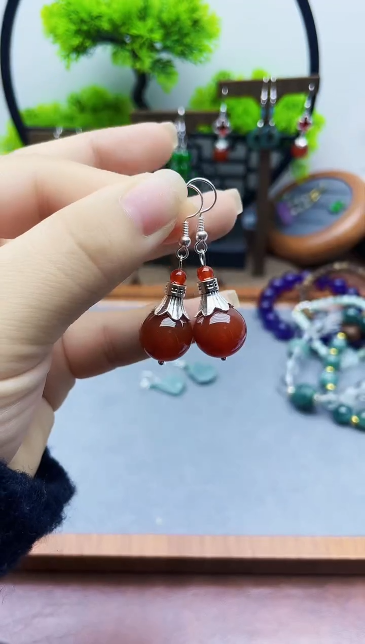 未镶嵌南红玛瑙耳饰257000