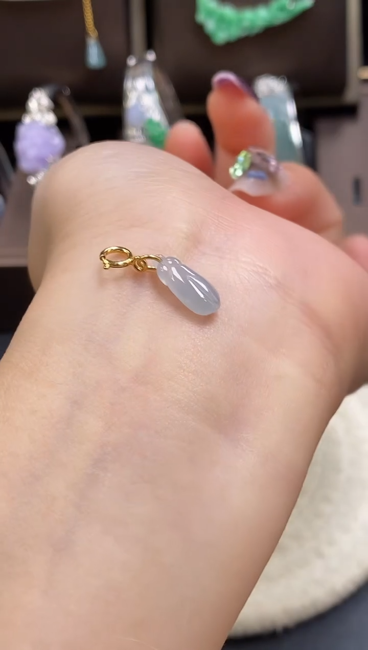 颈饰银S925镶嵌翡翠#****?净货22644