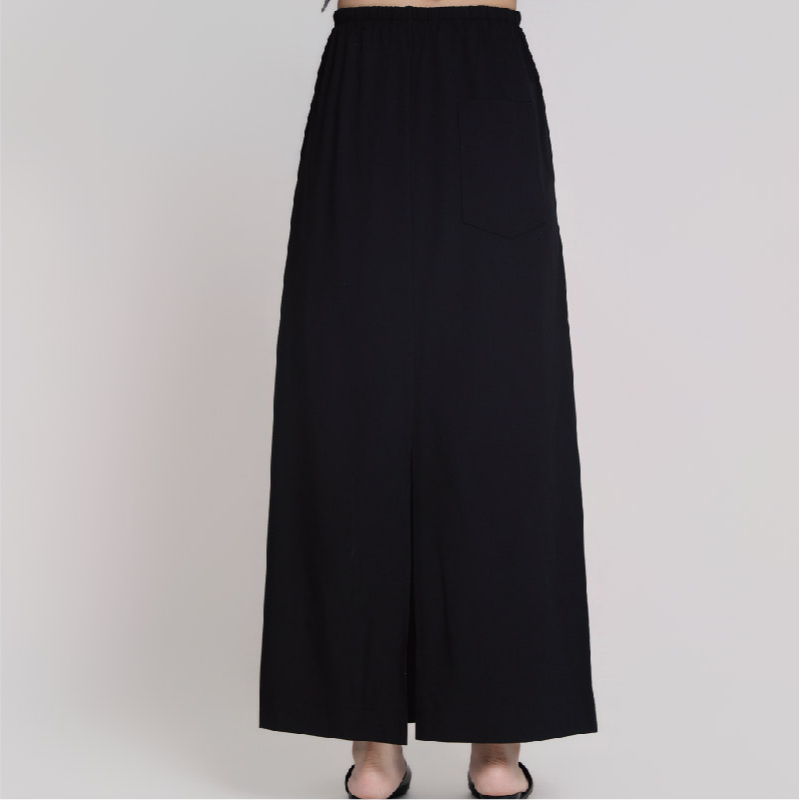 Jane express/简表达26春半身裙复古后开叉高腰裙气质CBQ61001