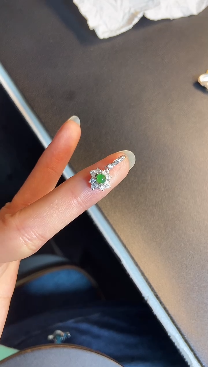 吊坠(不含链)银S925镶嵌翡翠1