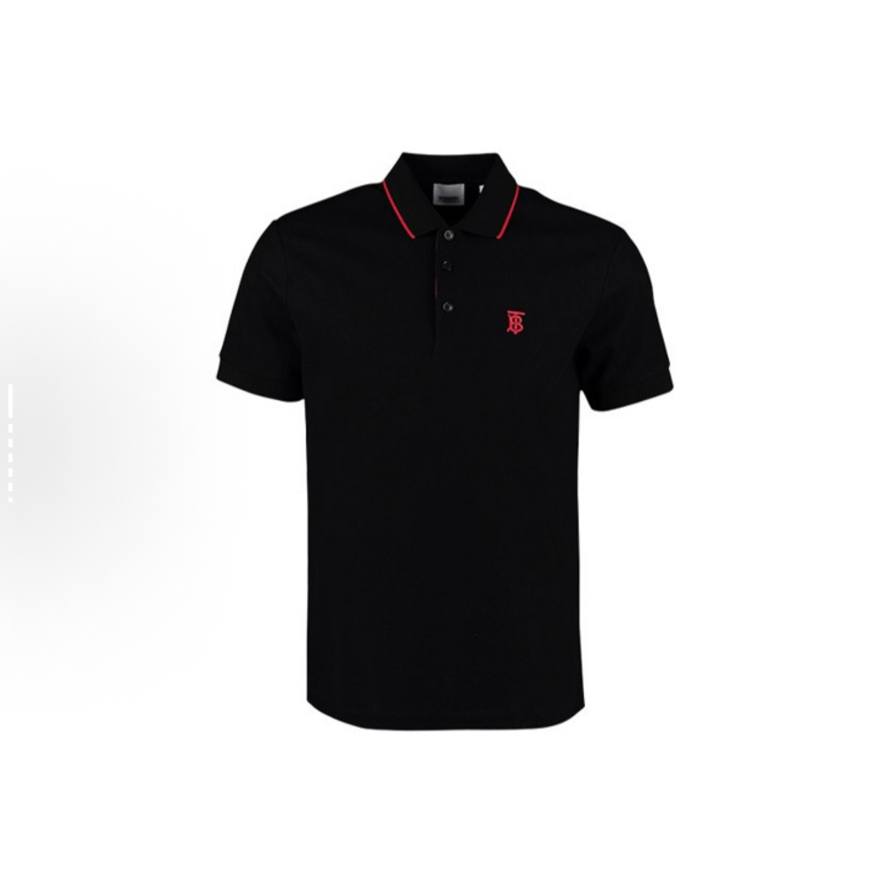 Burberry博柏利 Logo字母刺绣短袖Polo衫  黑色80170031