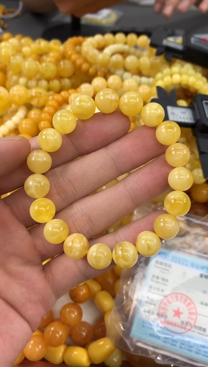 未镶嵌蜜蜡裸石手串