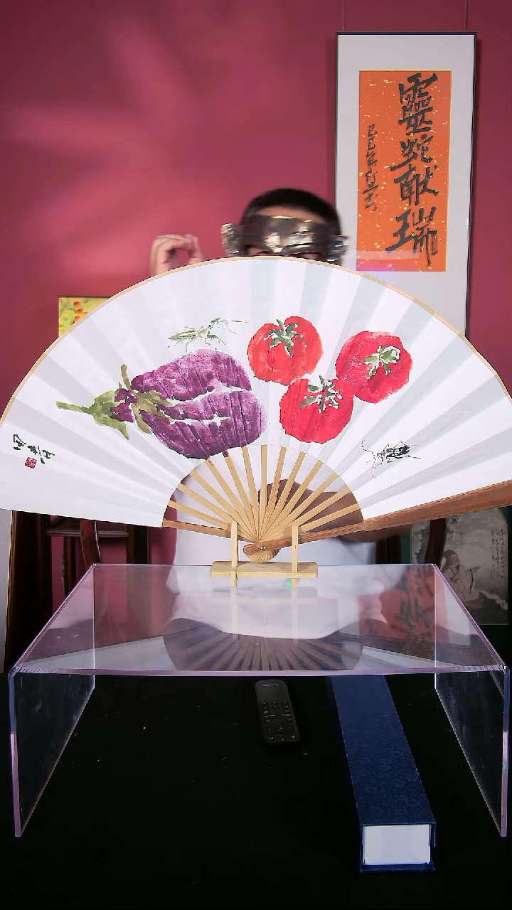 国画一画庐田青书画双面折扇