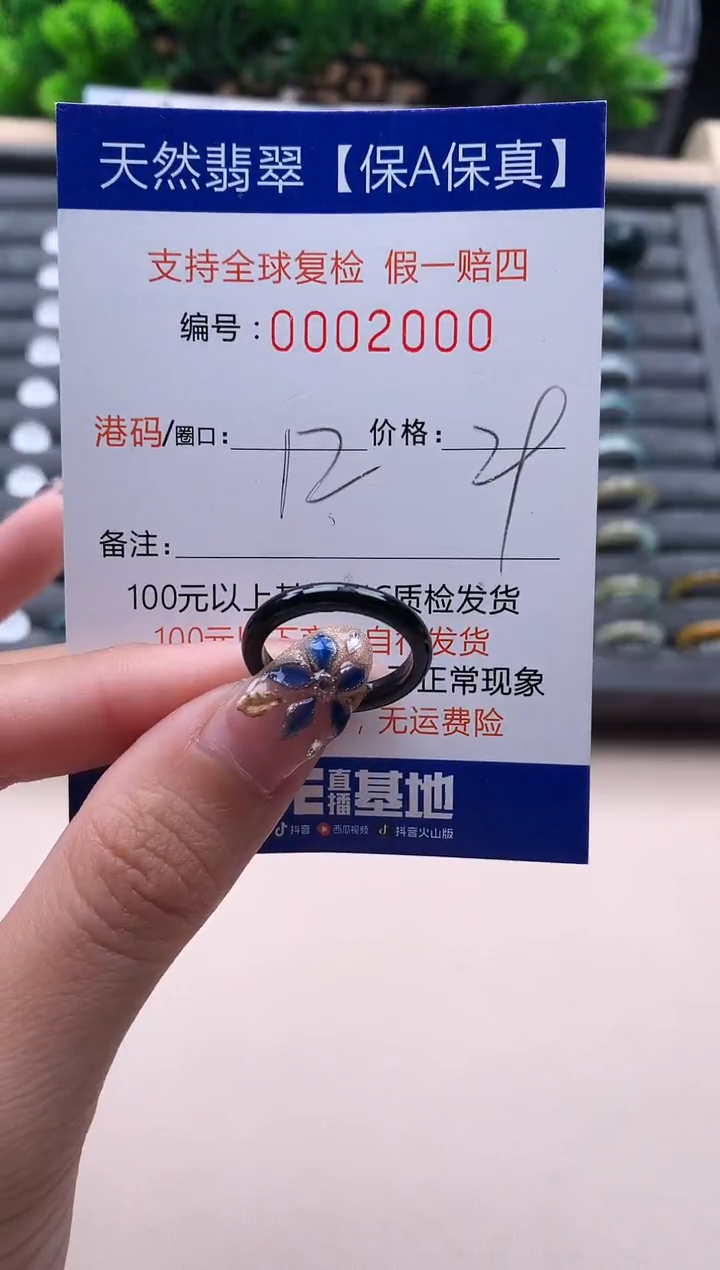 未镶嵌戒指翡翠2000