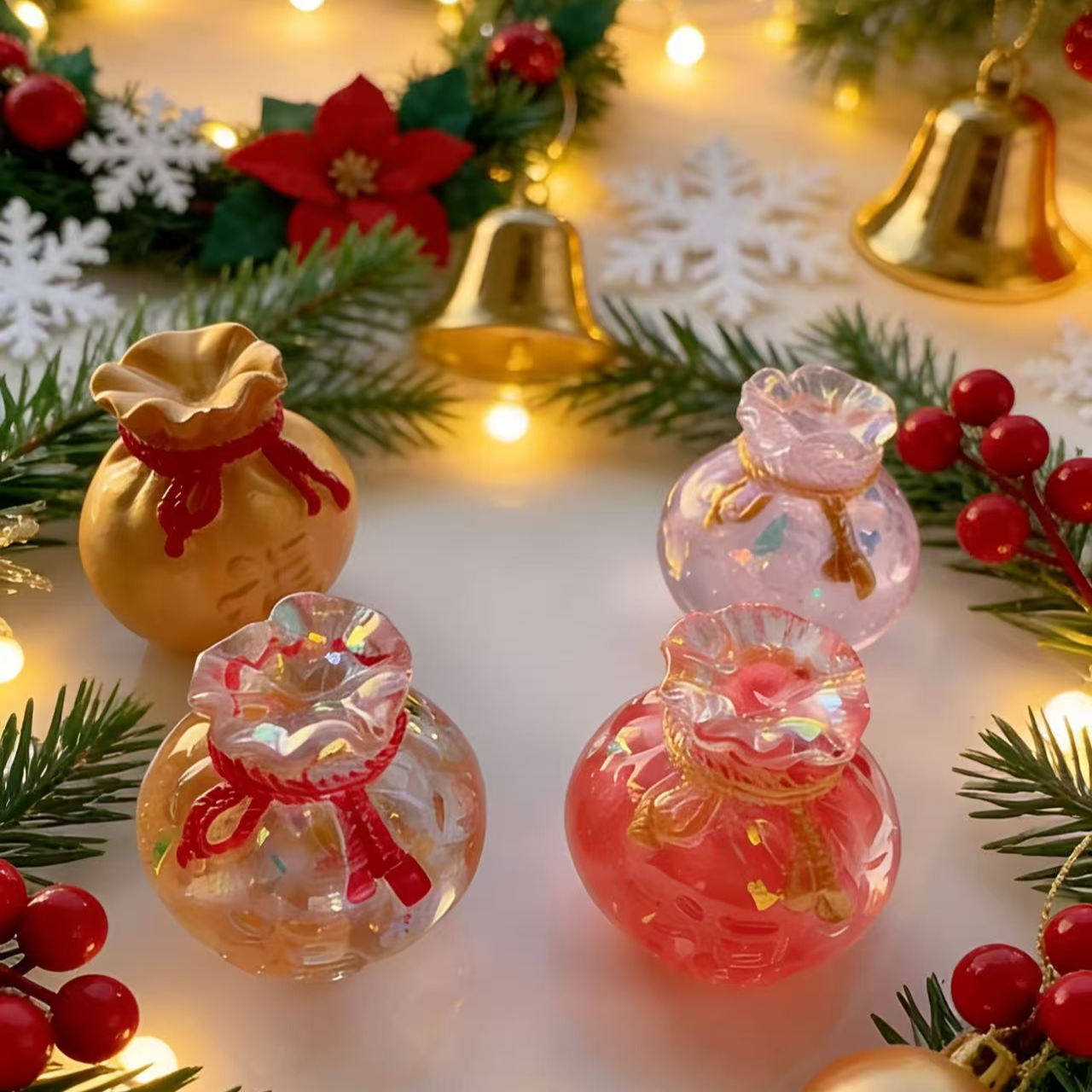 【妮子DIY手工摆件】星碎夜光招财鎏金葫芦+招财福袋+招财南瓜摆件