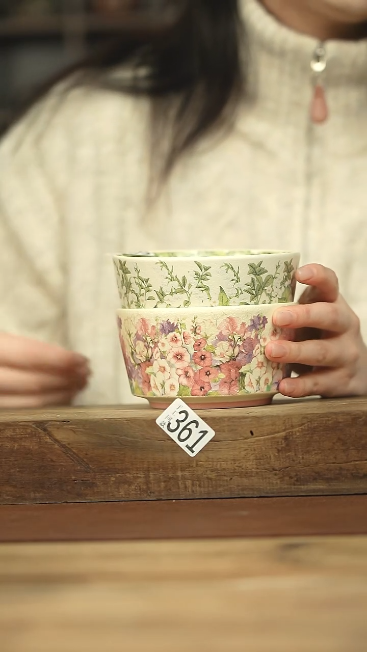 设计师手作！繁花+铃兰系列！小碗